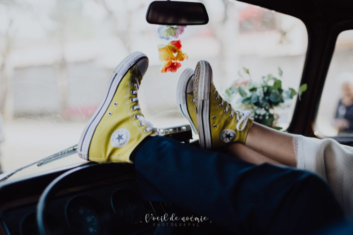tendance mariage baskets et combi, l'oeil de noémie meilleur photographe mariage france, radlovers, rad wedding