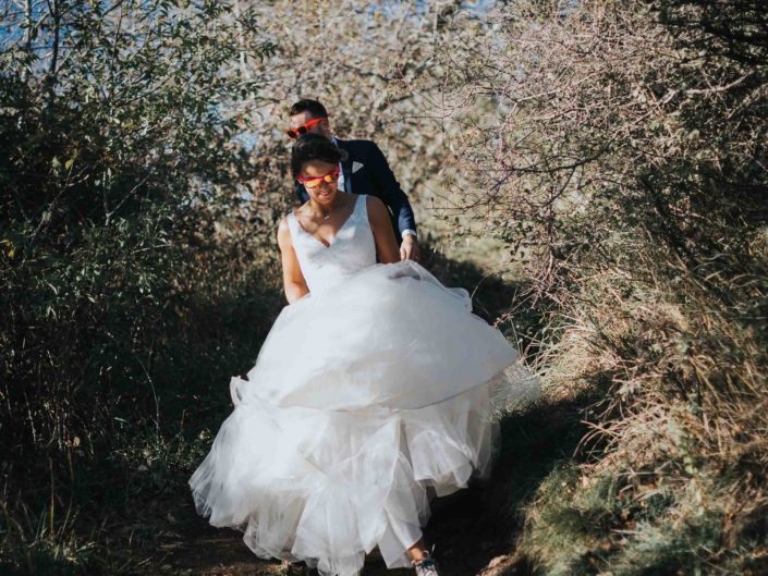 photographe mariage Vichy en Auvergne, photo originale mariage trash the dress